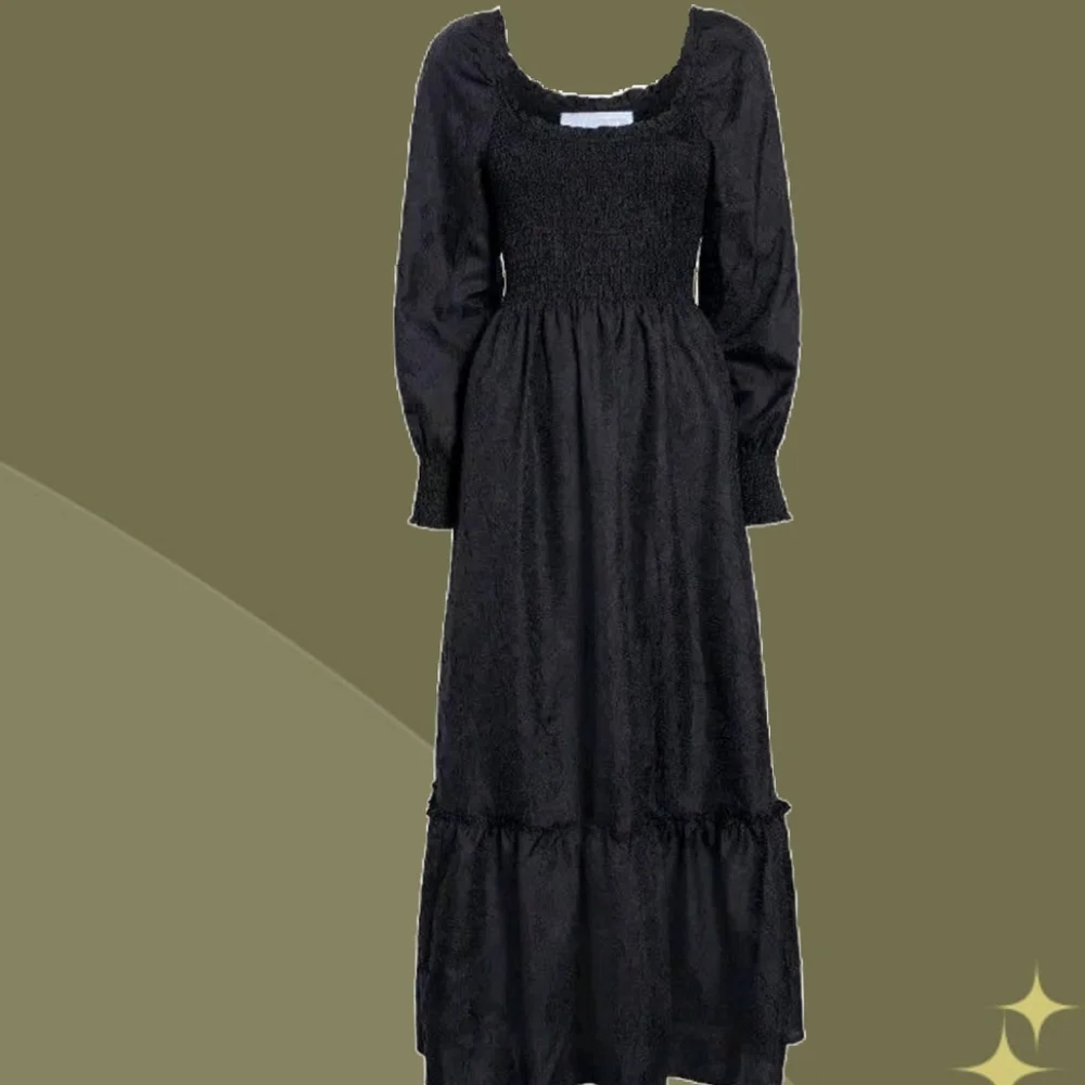 ✨ NWT Hill House home Emily nap dress in black crushed taffeta - Picture 1 of 6